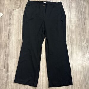 J Jill  Women’s Black Elastic Waist Pull On Straight Leg Dress Pants Size 18